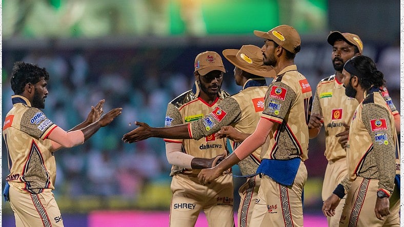 X | Chennai Super Gillies  : Chennai Super Gillies in action during match 1 of the Tamil Nadu Premier League 2024 against Lyka Kovai Kings on July 5 in Salem. 